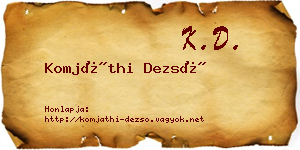 Komjáthi Dezső névjegykártya