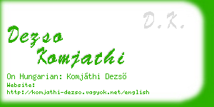 dezso komjathi business card